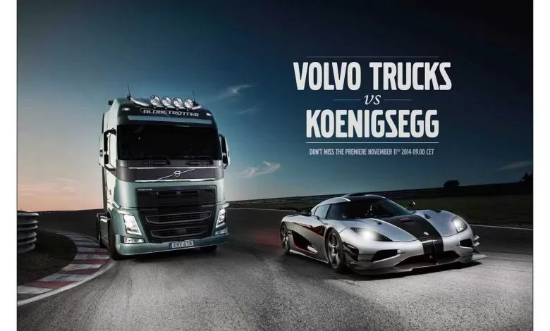 EPIC FIGHT: Volvo FH I-Shift Dual Clutch vs Koenigsegg One: 1