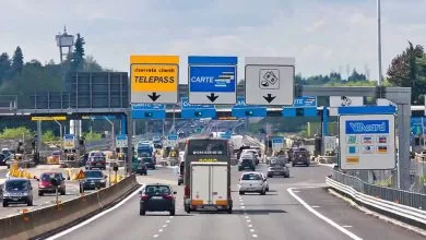 Highway A9 toll station Como Grandate Italy 8973