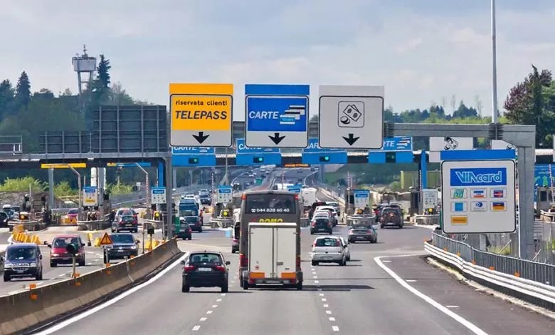 Highway A9 toll station Como Grandate Italy 8973