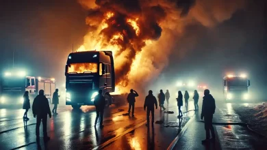 Camion incendiat de migranți la portul Calais