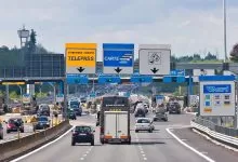 Highway A9 toll station Como Grandate Italy 8973