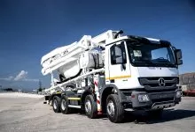 Pompa malaxor Magnum MK 32L pe șasiu Actros 4141 a celor de la Elis Pavaje