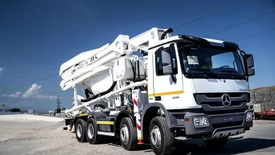 Pompa malaxor Magnum MK 32L pe șasiu Actros 4141 a celor de la Elis Pavaje