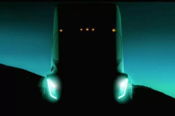 Prima imagine teaser a camionului 100% electric Tesla Semi