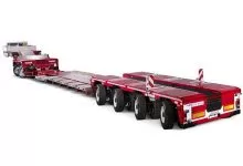 Faymonville are drept de utilizare a combinația de trailer cu jgheab pentru excavator și axe pendulare