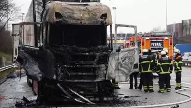Un camion Scania din noua generație a luat foc în tunelul Elb