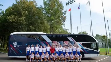 Echipa națională de fotbal a Rusiei călătorește cu un Neoplan Cityliner