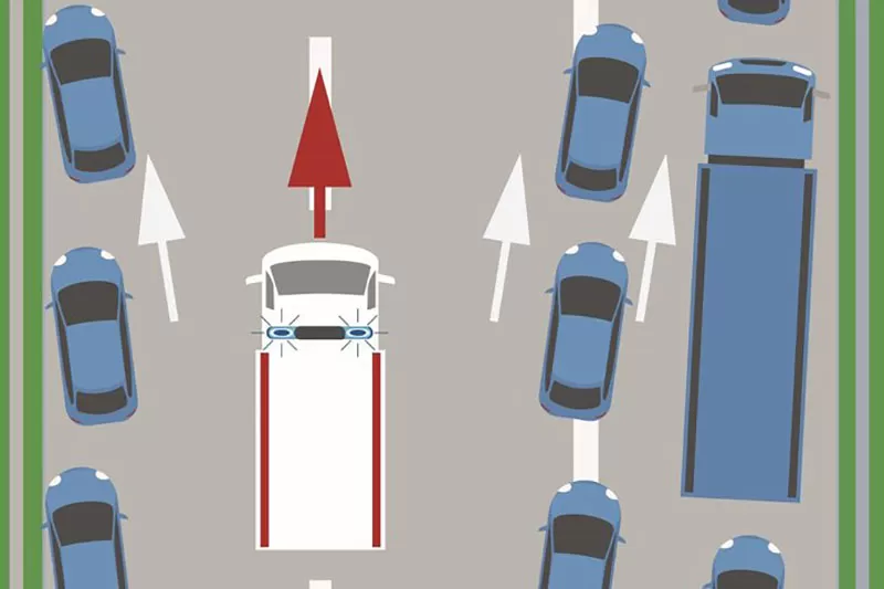 Ajută la formarea culoarului de salvare. Fii responsabil în trafic!