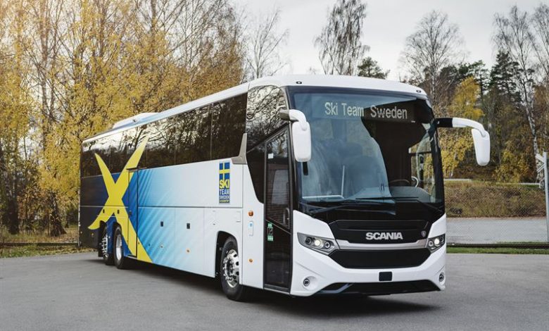 Noul autocar Scania al echipei naționale de schi fond a Suediei