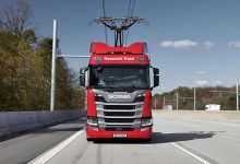 Bode testează Scania R 450 Hybrid cu pantograf pe segmentul electrificat de pe A 1