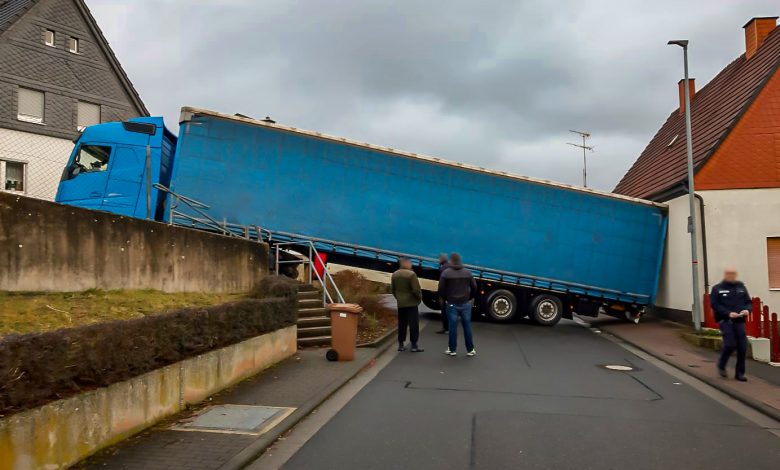 Trafic blocat în Herborn-Seelbach de șoferul unui camion înmatriculat în România