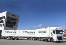Hermes testează un camion extra-lung cu sistem interschimbabil Fliegl Swap-Train
