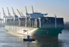 Cel mai mare port container propulsat cu LNG a ajuns în portul Hamburg