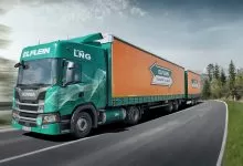 Camioane Scania ultra-lungi cu LNG utilizate în logistica Volkswagen