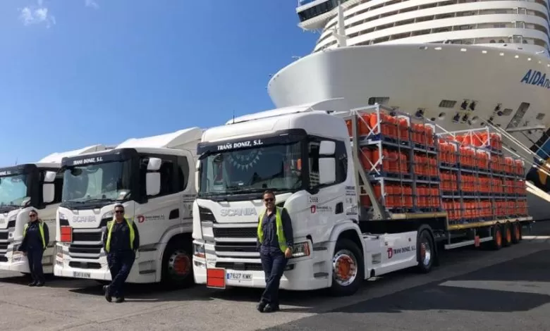 Camioanele Scania sunt utilizate în transportul de gaz din Tenerife 1 Camioanele Scania sunt utilizate în transportul de gaz din Tenerife