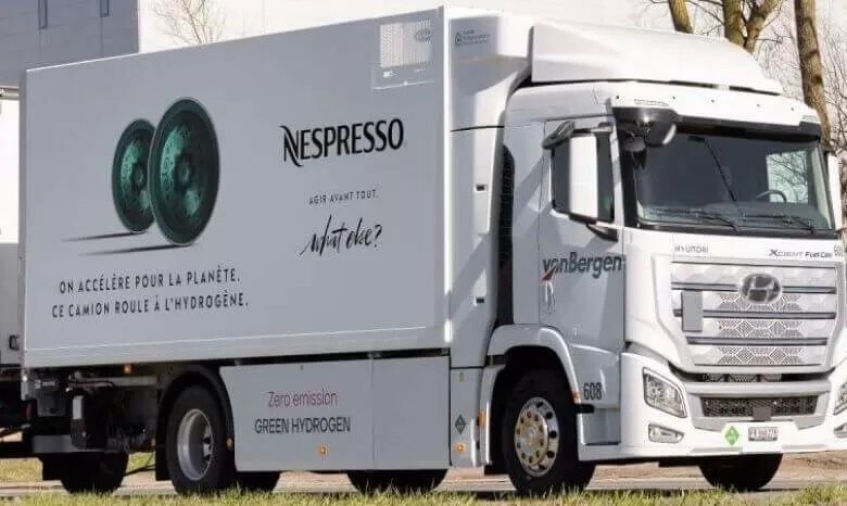 Nespresso folosește un camion electric cu hidrogen pentru livrări 1 Nespresso folosește un camion electric cu hidrogen pentru livrări