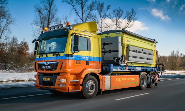 Camioane electrice MAN eTGM folosite la deszăpezire, în Olanda