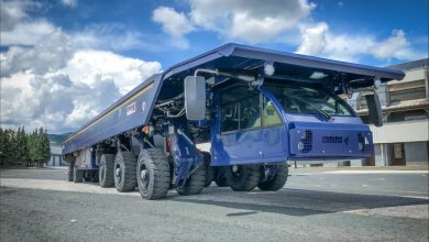 Camion special în Franța: cabina sub platformă și sarcină utilă de 140 de tone