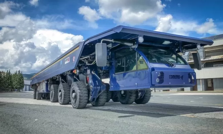 Camion special în Franța: cabina sub platformă și sarcină utilă de 140 de tone 1 Camion special în Franța: cabina sub platformă și sarcină utilă de 140 de tone