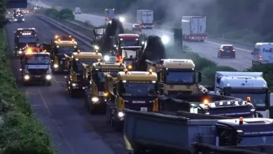 Nemții au reasfaltat 66 km de autostradă, pe 3 benzi, în nici 4 zile