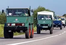 Paradă cu ocazia împlinirii a 75 de ani de camioane Unimog