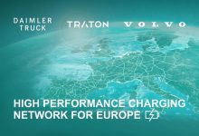 Daimler, TRATON și Volvo vor administra o rețea de stații de încărcare pentru camioane electrice