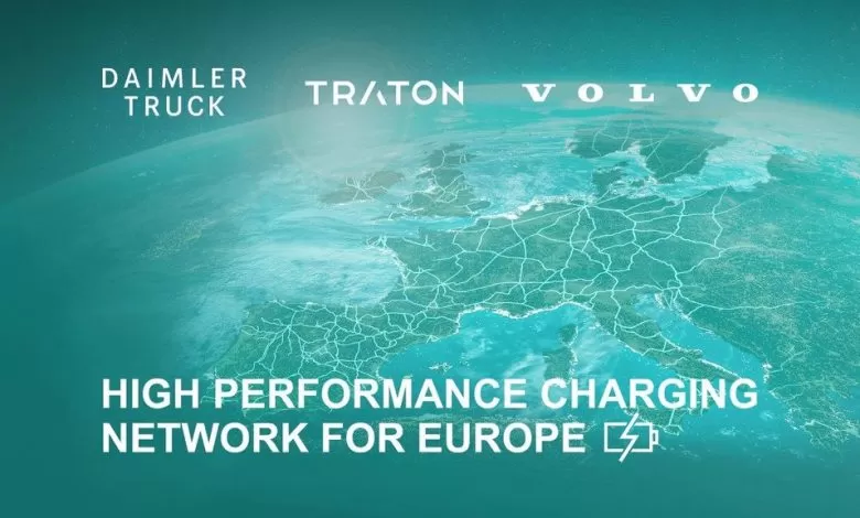 Daimler, TRATON și Volvo vor administra o rețea de stații de încărcare pentru camioane electrice 1 Daimler, TRATON și Volvo vor administra o rețea de stații de încărcare pentru camioane electrice