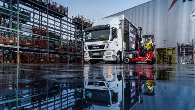 Electricul MAN eTGM, folosit pentru transport de materiale de construcții