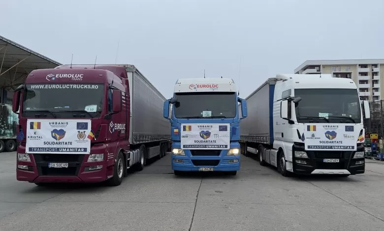 Convoiul umanitar de 20 de camioane a ajuns la Suceava 1 Convoiul umanitar de 20 de camioane a ajuns la Suceava