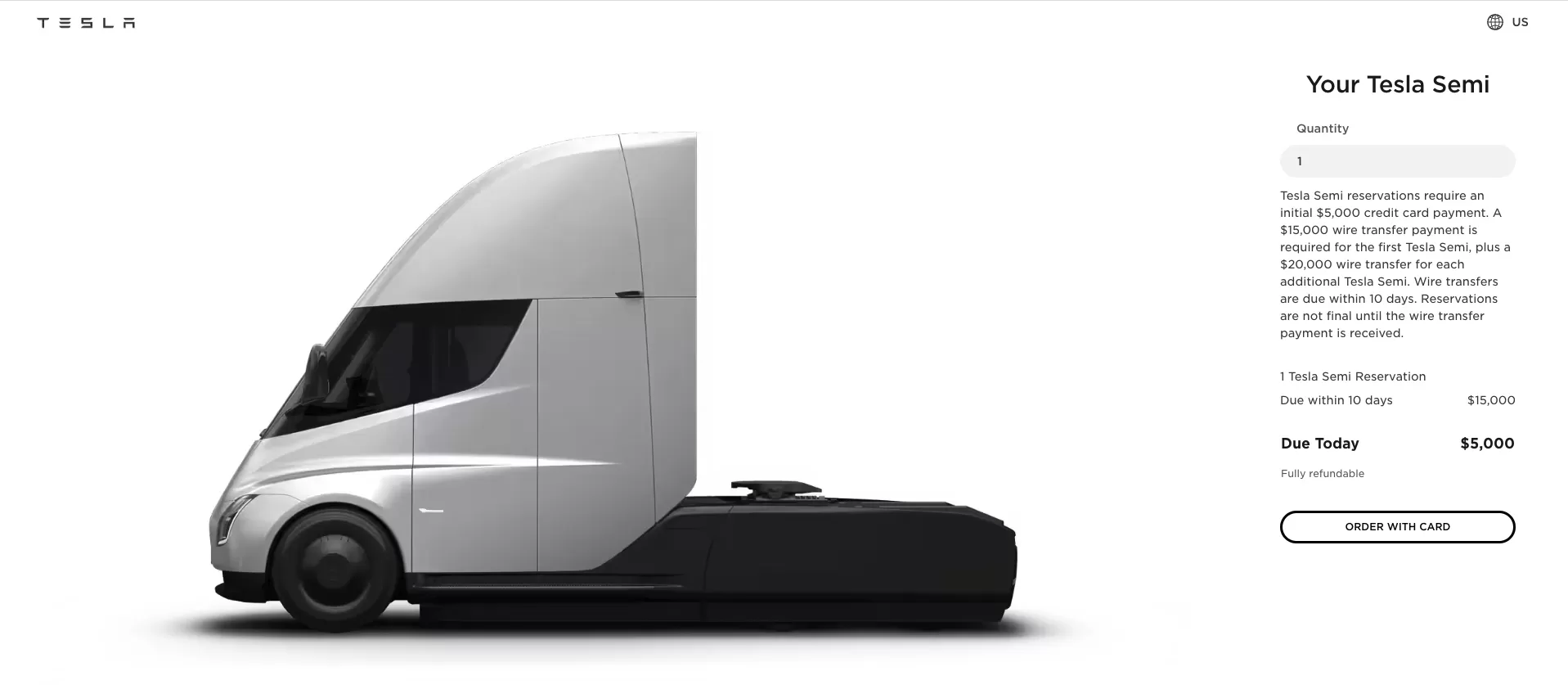 Tesla a deschis rezervările pentru camionul electric Semi