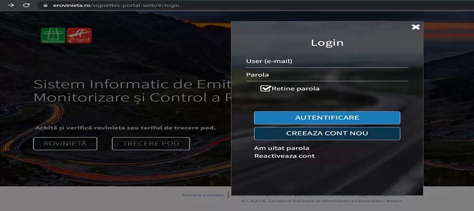 Cum puteți achiziționa rovinieta prin intermediul site-ului CNAIR 5 Cum puteți achiziționa rovinieta prin intermediul site-ului CNAIR