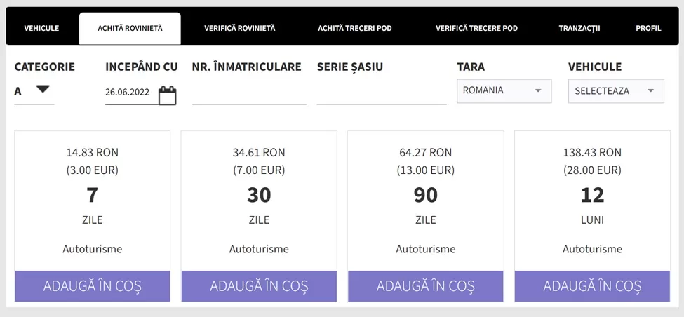 Cum puteți achiziționa rovinieta prin intermediul site-ului CNAIR 10 8