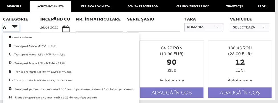 Cum puteți achiziționa rovinieta prin intermediul site-ului CNAIR 11 9