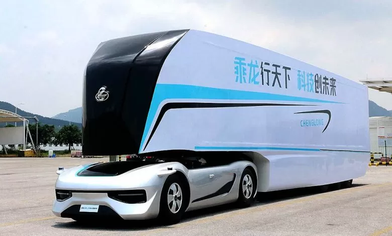 Chinezii de la Dongfeng au prezentat prototipul unui cap tractor autonom 1 Chenglong Phantom bez kabiny