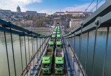 Podul cu Lanțuri din Budapesta testat cu 24 de camioane Ford Cargo