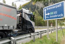 Mercedes a testat un prototip cu hidrogen GenH2 Truck în Pasul Brenner