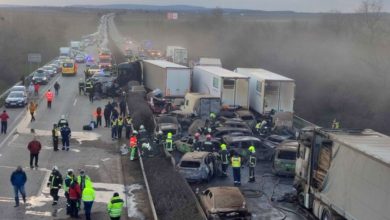 Accident cu peste 40 de camioane și autoturisme pe M1, în Ungaria