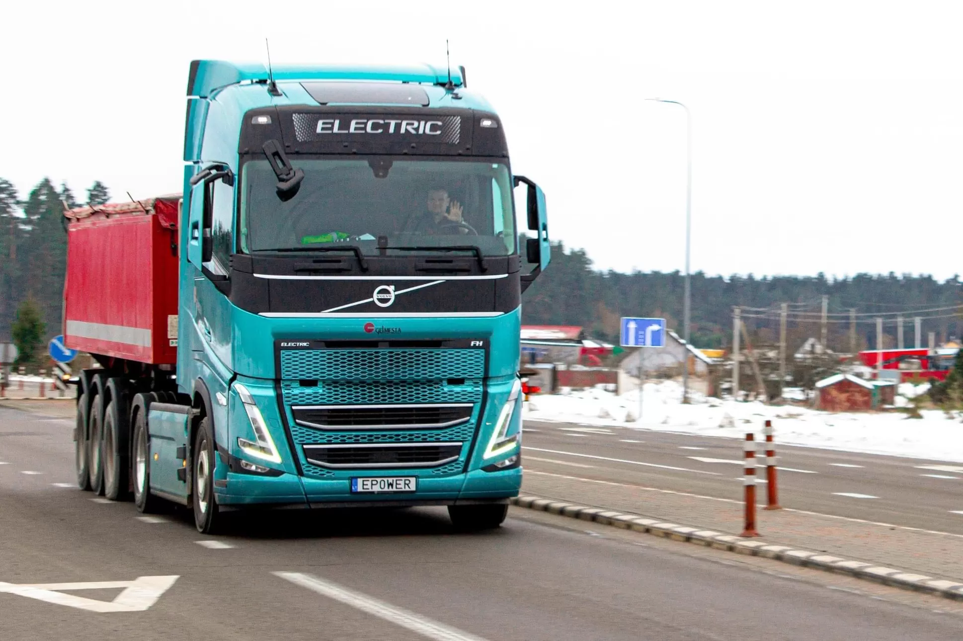 Volvo FH Electric testat în transport de nisip