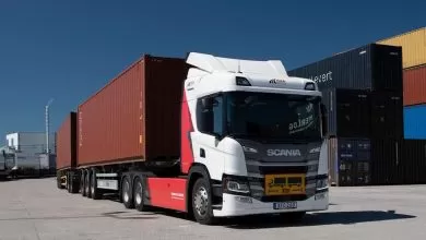 Stație de încărcare pentru camioane electrice la terminalul din Falköping 10 camioane electrice Scania terminal