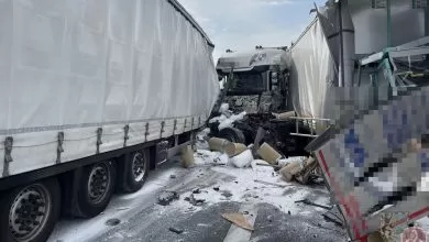 Trei camioane implicate într-un grav accident pe A3, în Germania 9 Trei camioane implicate întru grav accident pe A3, în Germania