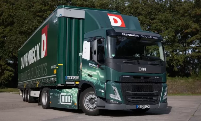 Duvenbeck pune în funcțiune un cap tractor electric pentru semiremorci Mega