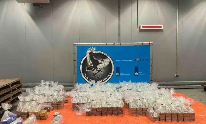 Peste o tonă de cocaină găsită în portul Rotterdam