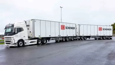 Volvo FH Electric într-o combinație de două remorci de 68 de tone