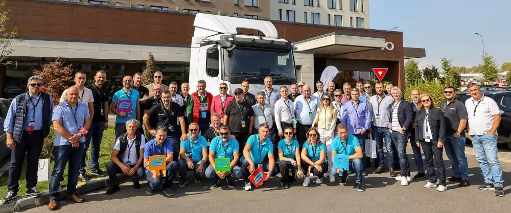 Teste cu camioane electrice eActros 300/400, la Brașov