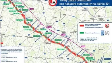 Cehia: Interdicția de depășire pentru camioane de pe D1 a intrat în vigoare 5 Cehia: Interdicția de depășire pentru camioane de pe D1 a intrat în vigoare