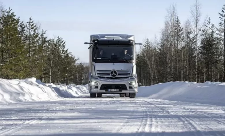 eActros iarna: cum se comportă camionul electric la frig