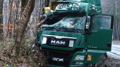 Germania: Un șofer român de camion beat a intrat într-un copac