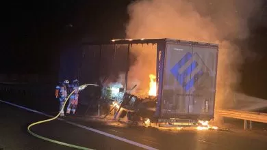 Incendiu de camion pe autostrada A61 din Germania