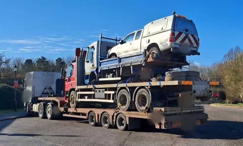 Muzicanții din Bremen pe o șosea din Anglia