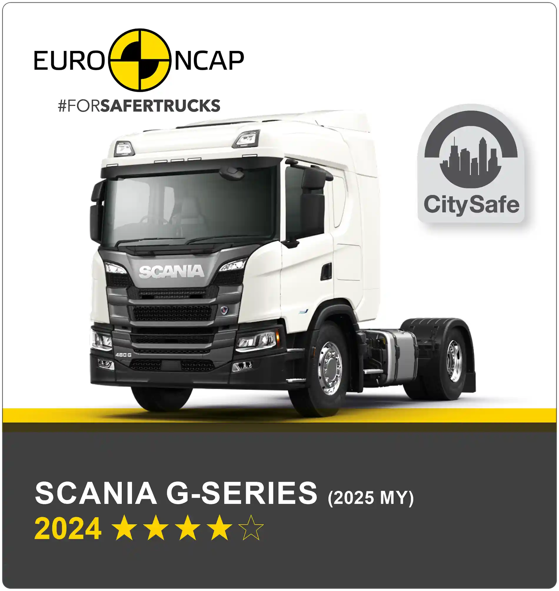 Testele Euro NCAP: Scania G a obținut 4 stele și certificarea City Safe